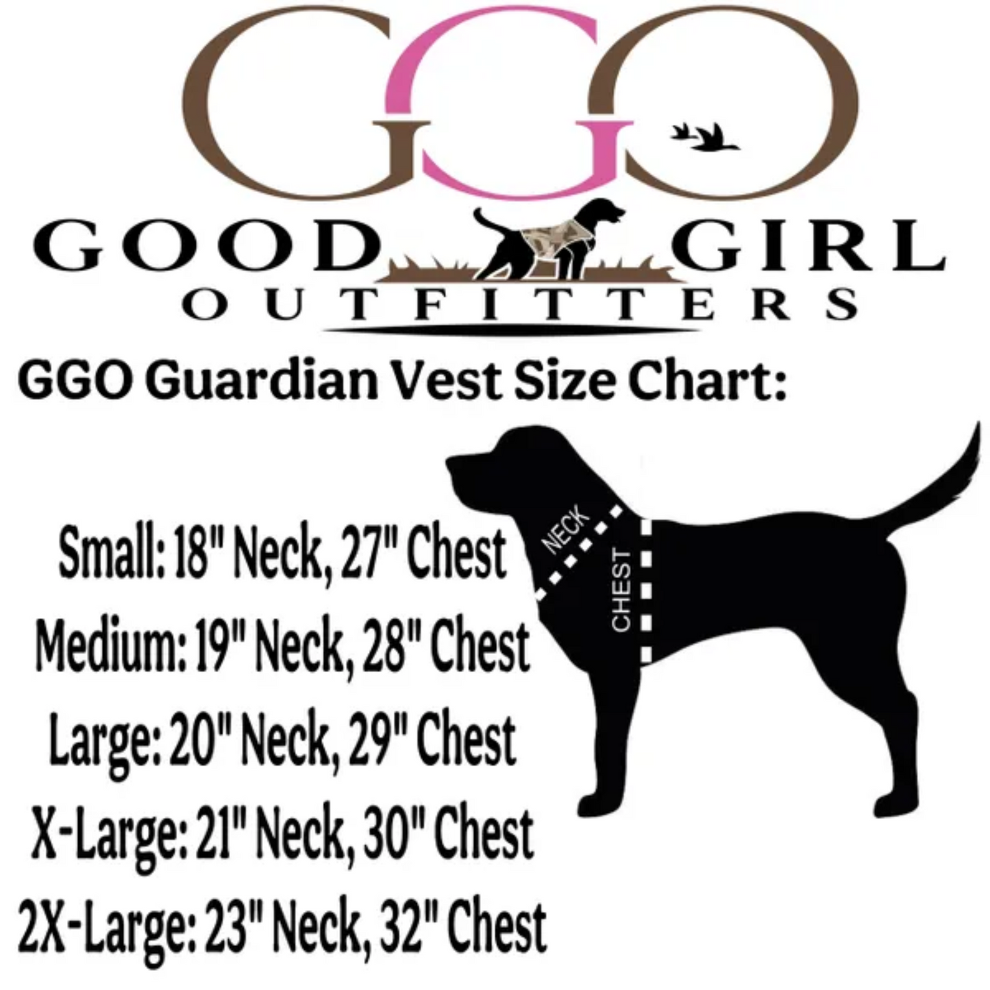 Good Girl Outfitters Guardian Dog Vest w/ Built-in GPS Tracker (PINK duck camo chest interior))