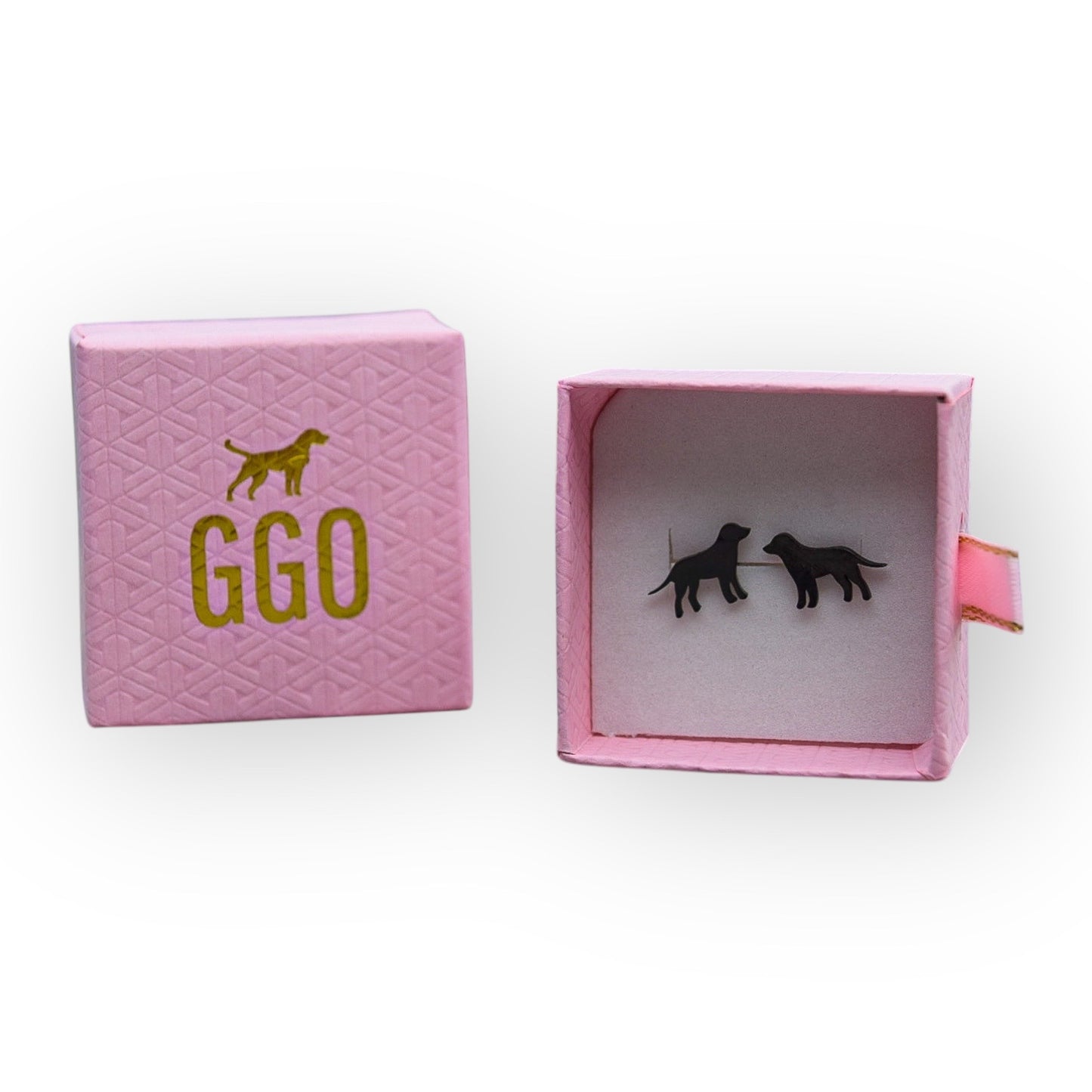 GGO Black Lab Silhouette Studs