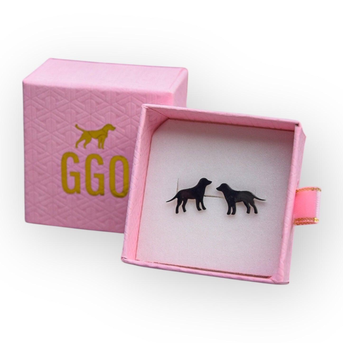GGO Black Lab Silhouette Studs