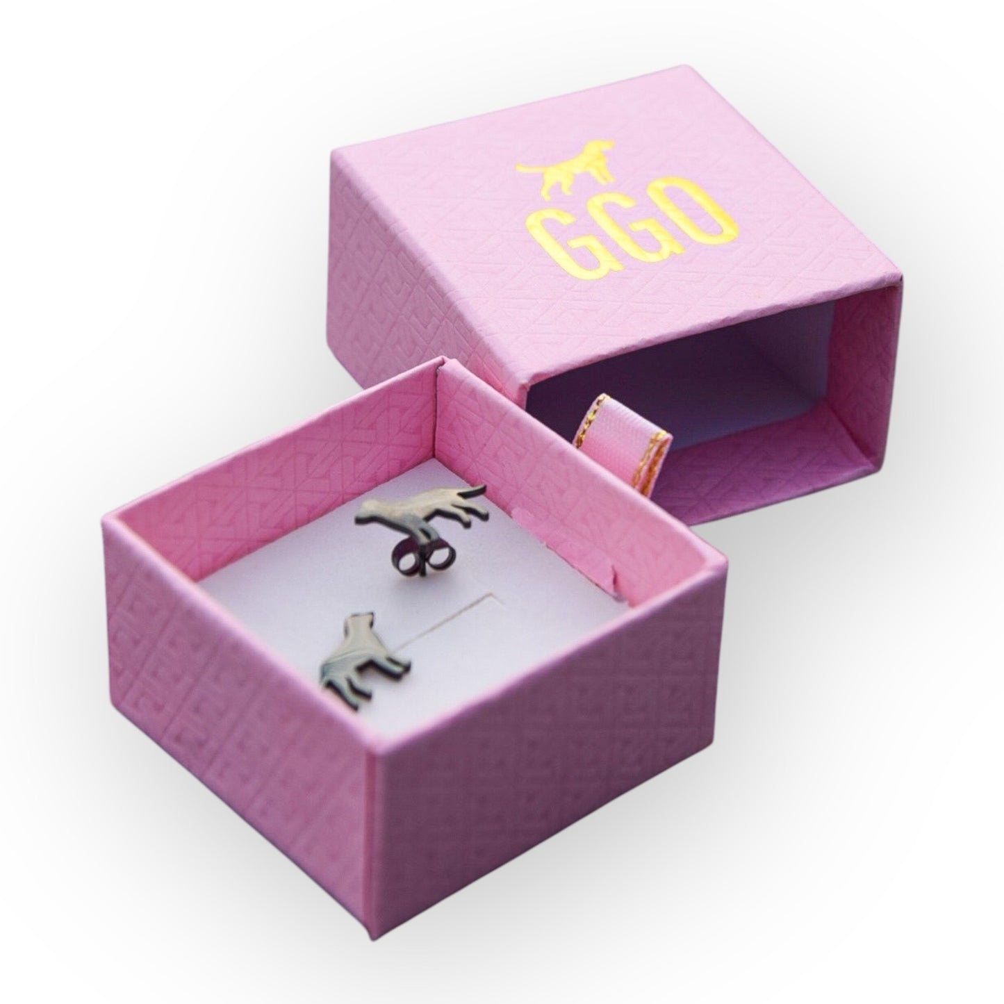 GGO Black Lab Silhouette Studs