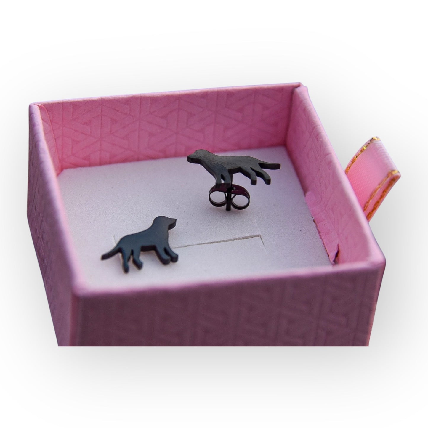 GGO Black Lab Silhouette Studs