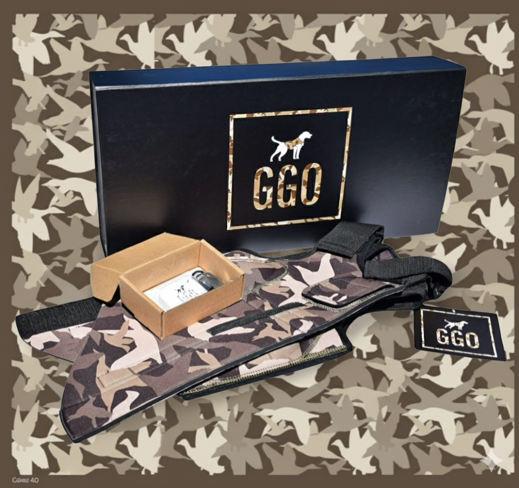 Good Girl Outfitters Guardian Dog Vest w/ Built-in GPS Tracker (BROWN duck camo chest interior)