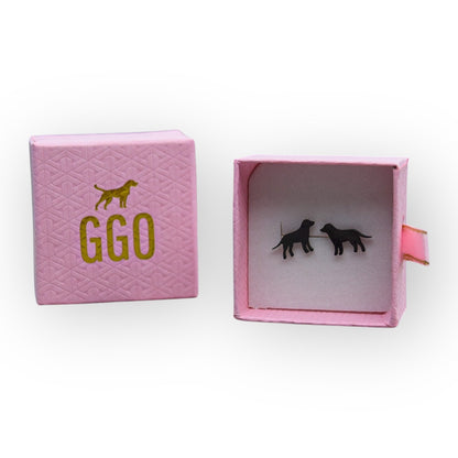 GGO Black Lab Silhouette Studs